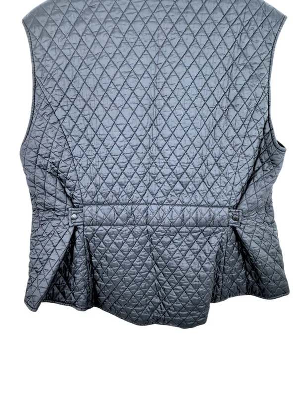 Barbour Navy Quilted Gilet Vest Size 14 Flyweight Diamond Quilt Tailored Class - Image 14