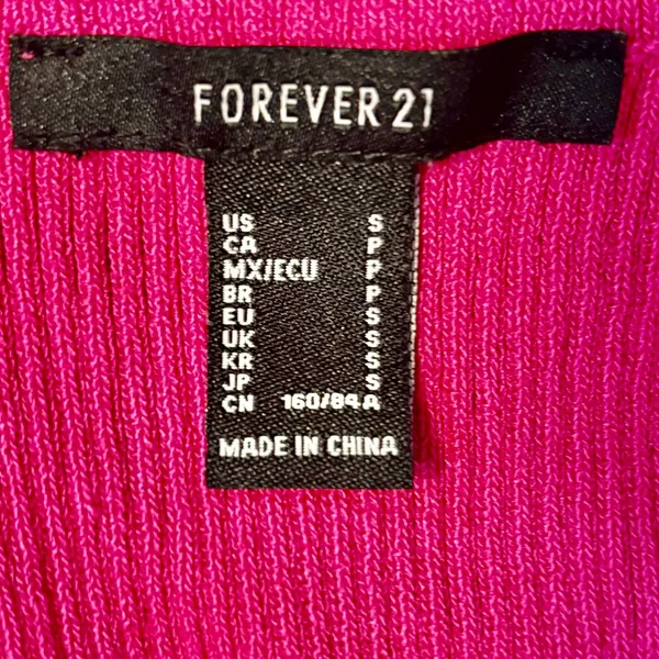 Forever 21 Pink Crop Tank Top S Ribbed Y2K Barbiecore Racerback School College - Image 5