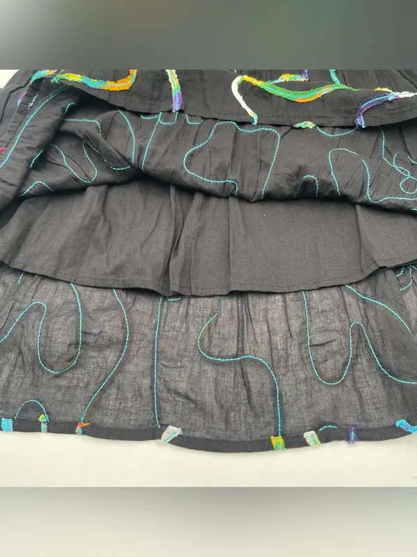 Lifestyle Scribble Cotton Midi Skirt Hippie Sz Small Colorful Teacher Colorful - Image 5