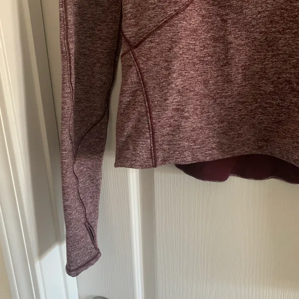 Lululemon Women’s 4 Always Alert 1/2 Zip Heathered Garnet Winter Outdoor Top - Image 3