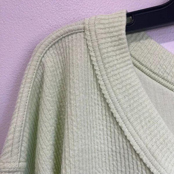 Aerie Light Green Waffle‎ Knit Oversized V-Neck Pullover Sweater Size XS - Image 7