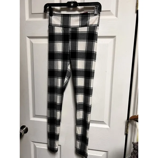 No‎ Boundaries Black White Plaid High Rise Leggings Juniors Size S 3-5 NWT - Image 2