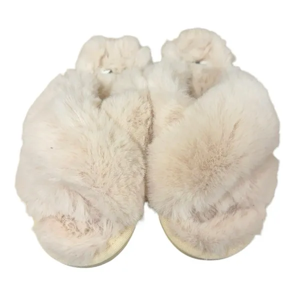 Corkys Faux Fur Slide Slippers Cream Beige Cozy Women's‎ Size 6 - Image 2