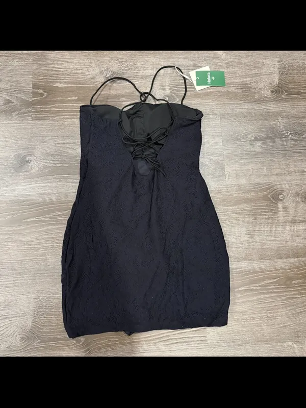 NWT Halara Black Lace Up Mini Dress with Easy Peezy Shorts - Image 2