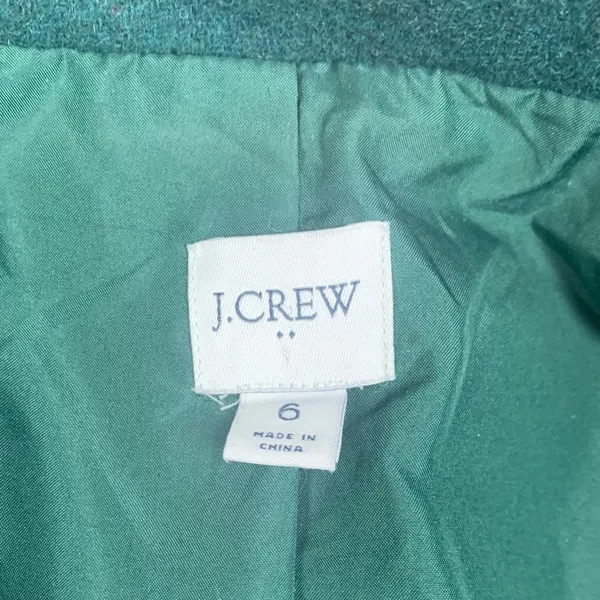 J crew size 6 small cocoon wool dark green Wool Blend Coat peacoat jacket - Image 2