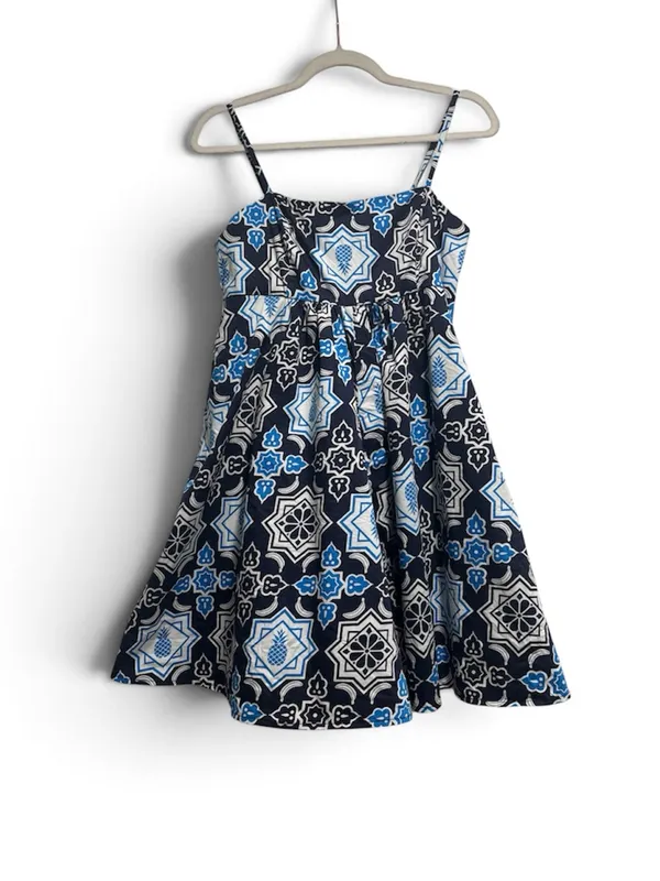 Hutch Bandeau Pineapple Smocked Romper XS Blue Black Summer Mini Dress - Image 3