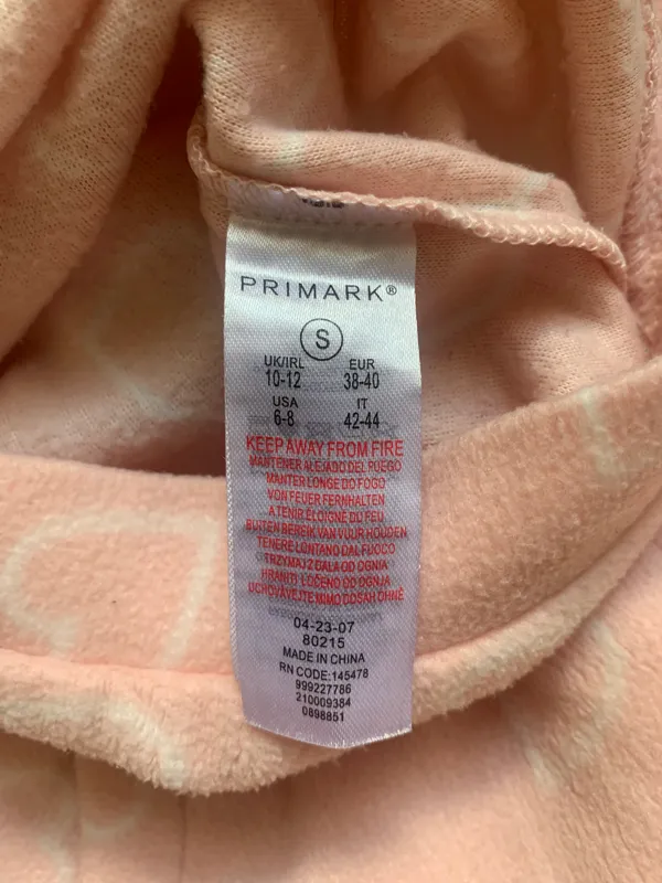 Primark Blush pink heart fleece pajama top - Image 5
