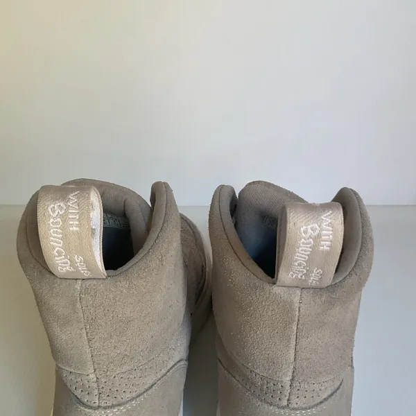 Dr. Martens Kamar Suede High Top Sneakers Women’s 8 Gray Taupe Perforated Boots - Image 6