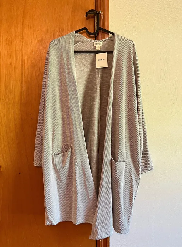 Anthropologie DONNI. Ribbed Sandwash Open Cardigan - Image 3
