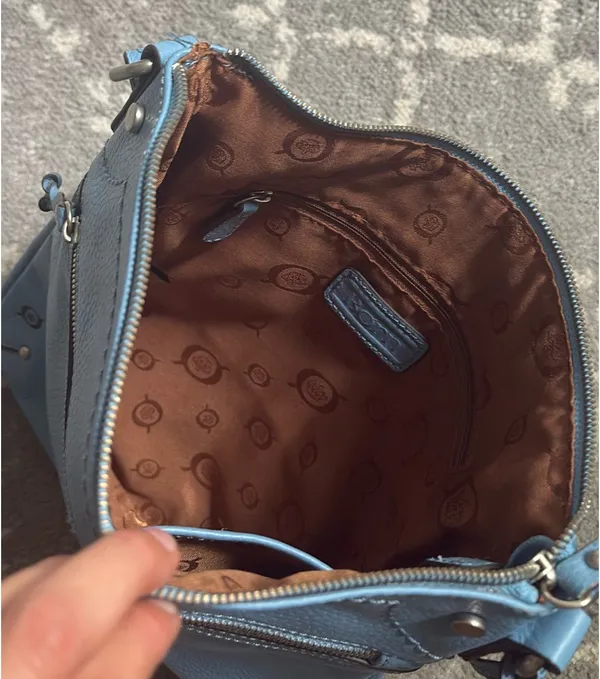 Vintage Leather Purse Blue - Image 3