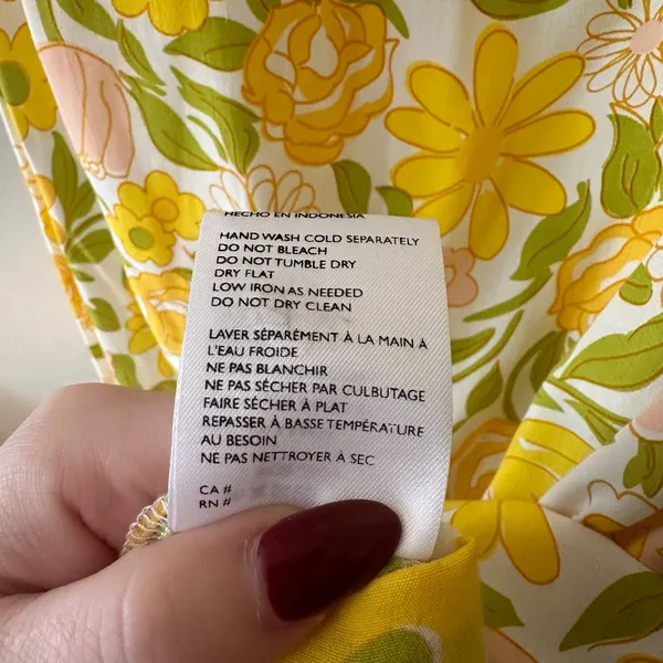 Faithfull The Brand Jean-Marie Yellow Floral Midi Dress Size 6/M - Image 6