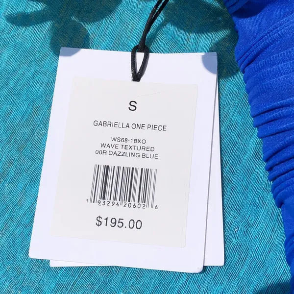NEW Onia Gabriella Blue Wave Textured Swimsuit S - Image 8
