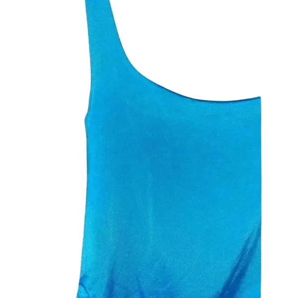 Bright Blue Sleeveless Crop Tank Top Summer‎ Basic Stretch Fitted F65 - Image 2