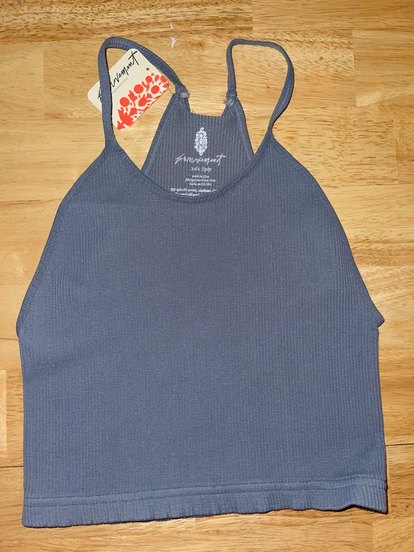 Free People Movement XS/SM Cropped Run Tank Stormy Sea BNWTS - Image 4