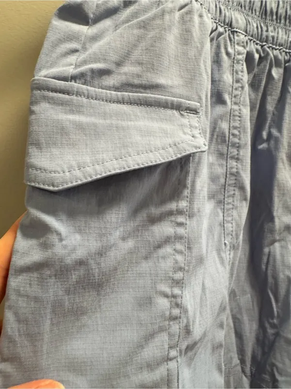 Yogalicious Light Blue Women's Cargo Shorts with Elastic Waist - Image 2