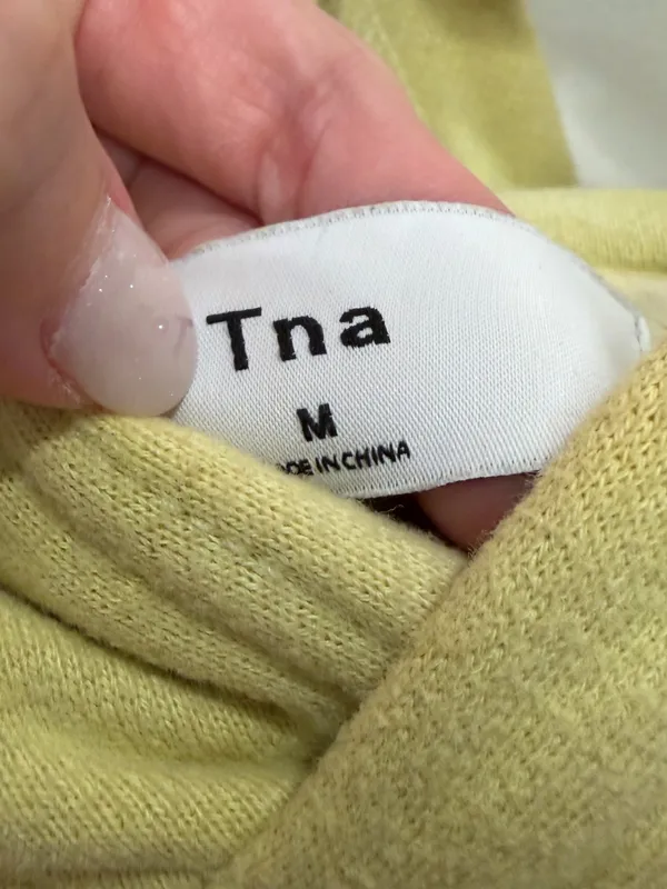 TNA Aritzia Tie Dye Cropped Hoodie Green Yellow Size Medium‎ - Image 2