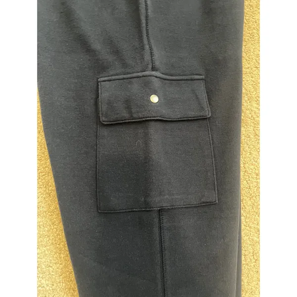 Amber Sun Cargo‎ Capri Pants Womens L Navy Blue Cropped Wide Leg Loungewear - Image 6