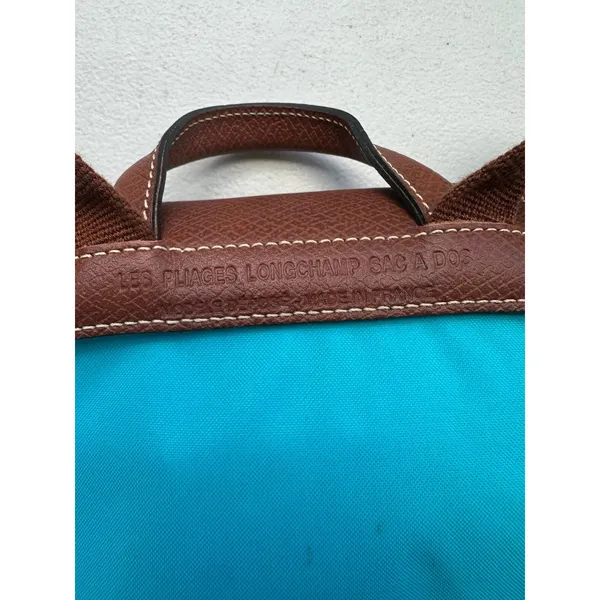 Longchamp Cobalt Le Pliage Original Nylon Leather Trim Foldable Backpack - Image 8
