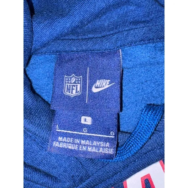 Nike NFL New York Giants‎ Royal Blue Pullover Hoodie Women Large Graphic Swoosh - Image 3