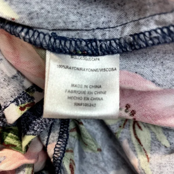 Hiatus Dress Womens XL Blue Pink‎ Floral Midi Strappy Open Back Casual Summer - Image 10