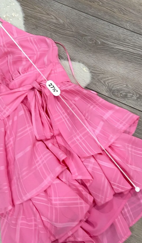 Pink Lily Delightfully In Love Hot Pink Ruffle Romper - Image 4