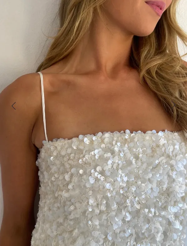 Coco and Lola Sequin Dress White Size 6 - Image 3