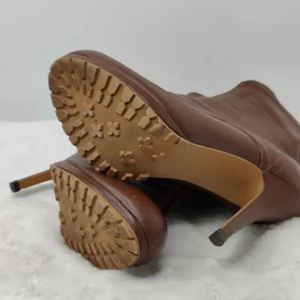 Vintage Y2K Leather heeled Ankle Booties Sz 8 - Image 8