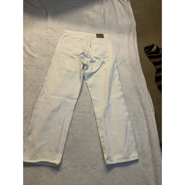 Levi's PremiumJeans Women's White RibCage Straight Jeans Size 31 - Image 15