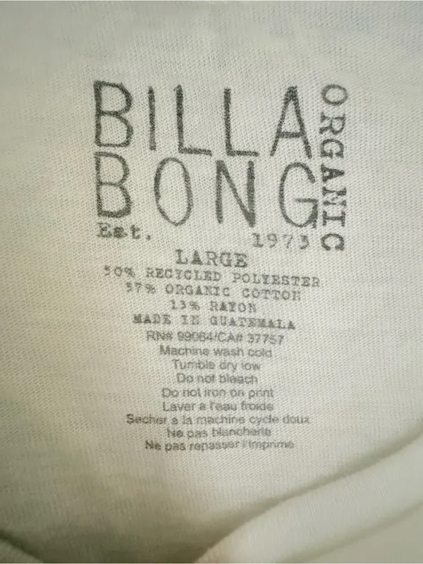 Billabong White Crop Top with Black Eagle Graphic - Image 3