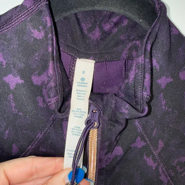 Lululemon Forme Baroque Deep Zinfandel Print Full Zip Jacket‎ Women's Size 8 - Image 6
