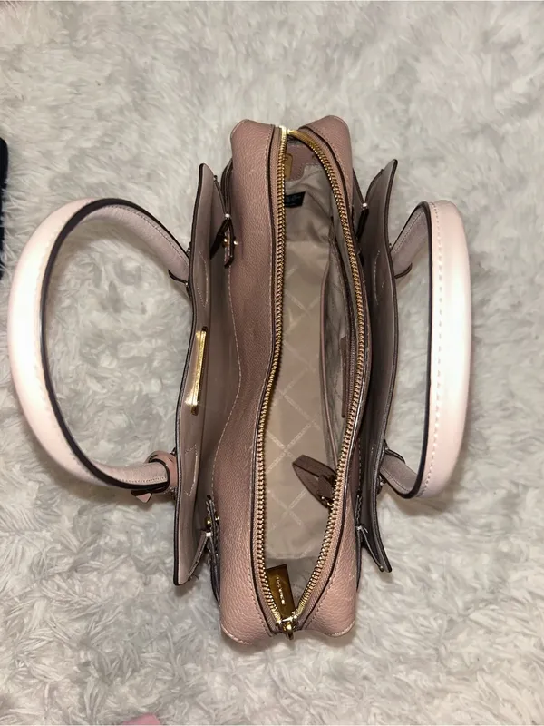 Michael Kors Mercer tote bag Pebble Leather Pink, White Beige Purse handbag - Image 7