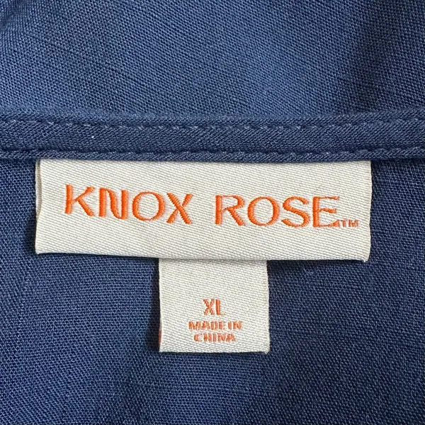 Knox Rose Navy Blue Flutter Short Sleeves Tiered Midi Dress, Size XL - Image 10