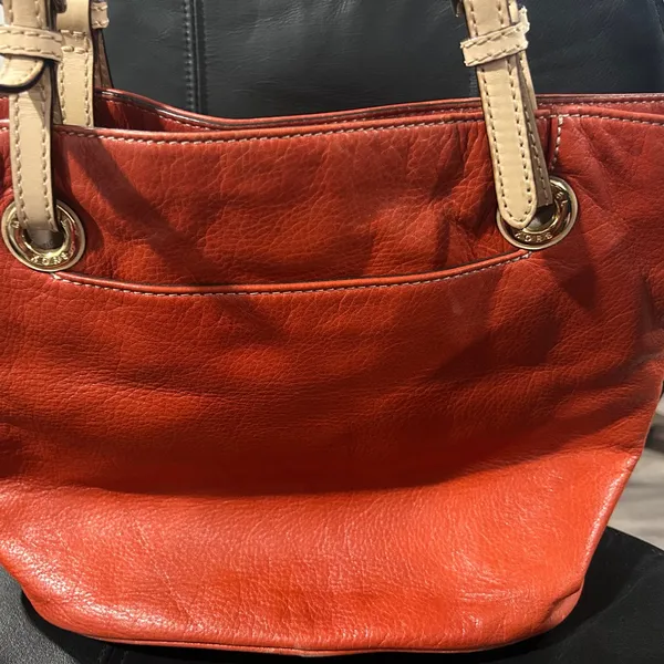Michael Kors Burnt Orange Leather Tote with Tan Straps - Image 7