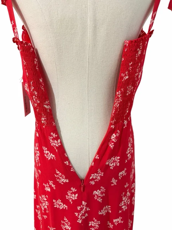 Reformation Nikita Dress in Summer Red Floral Size 8 NWT - Image 8