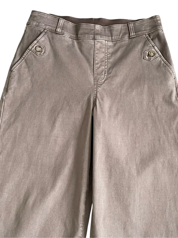 Spanx Stretch Twill Wide Leg Crop Pants Women’s Size M Pull On - Image 3