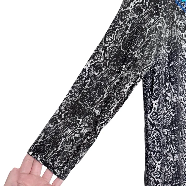 Ecote Anthropologie Snakeskin Print Embroidered Detail Shift Dress Sz L - Image 4