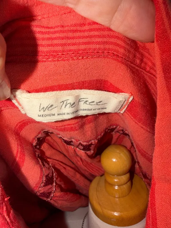 We The Free Coral Stripe Button-Front Tunic - Image 11