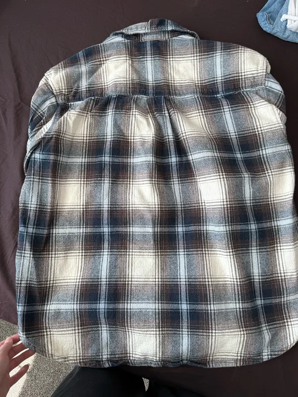 H&M Plaid Flannel Button-Up - Image 5