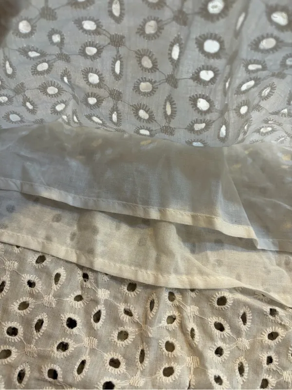 Eyelet Mini Dress in Off - Image 2