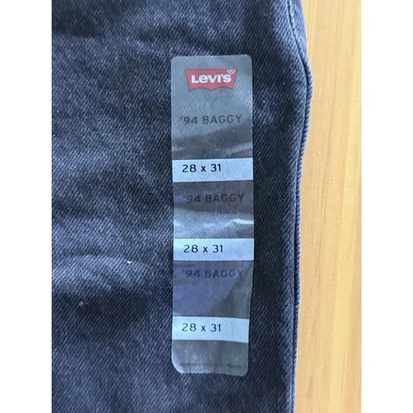 Levis '94 Baggy Jeans Womens 28x31 Black NEW Straight Leg Denim 100% Cotton - Image 4