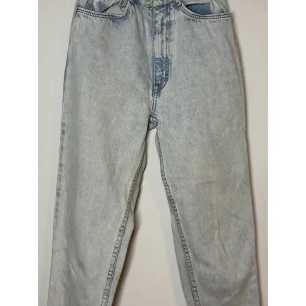 Vtg Jordache womans blue skinny jeans light wash Mom jeans button flap 2 80s - Image 2