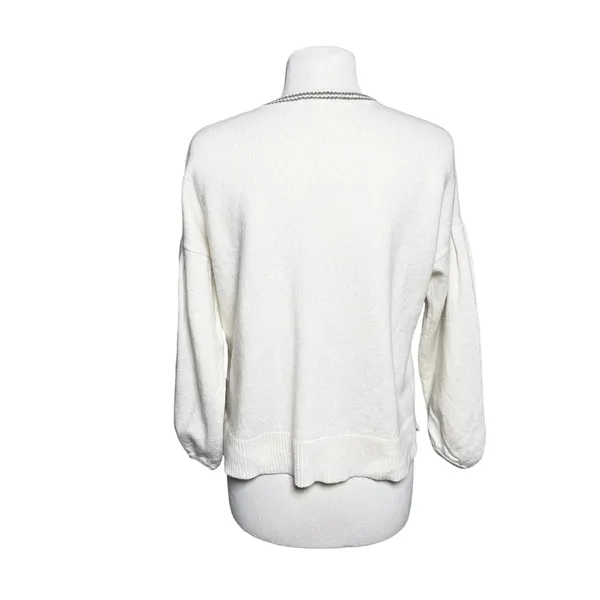 MADEWELL Women’s Wiltshire Vneck Cream Varsity Stripe Pullover Sweater - Image 6