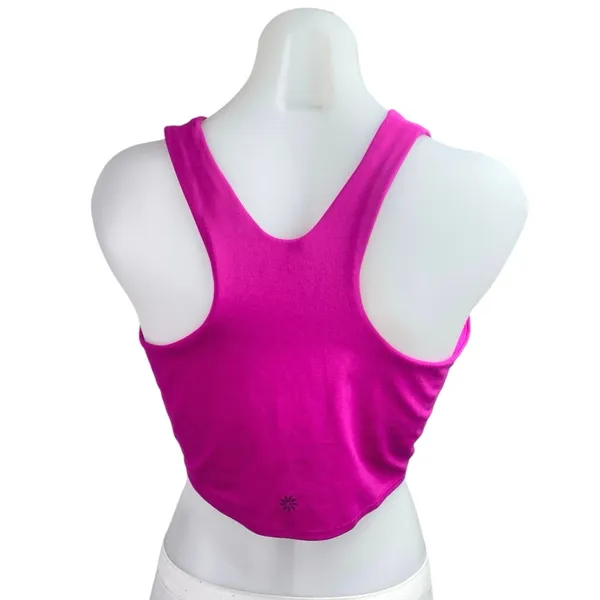 Athleta Pink Sleeveless Racerback High Neck Yoga Tank Athletic Crop Top Size L - Image 2