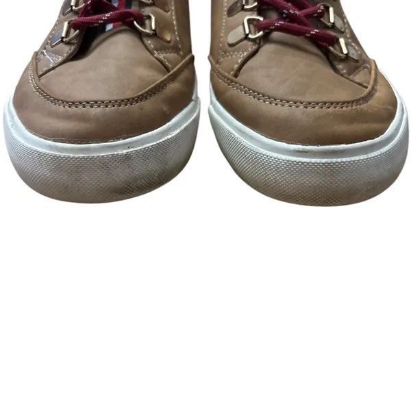 Tommy Hilfiger Jael Brown Shearling Trim High-Top Lace-Up Sneakers - Image 4