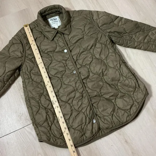 Dylan Los‎ Angeles Quilted Puffer Button Up Jacket Brown XS FLAW - Image 8
