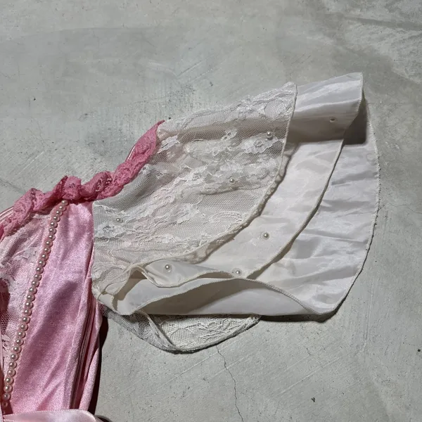 Dollskill Trick N Treats Women's Pink Wired Corset Lace Back Top Size XS Sexy - Image 3