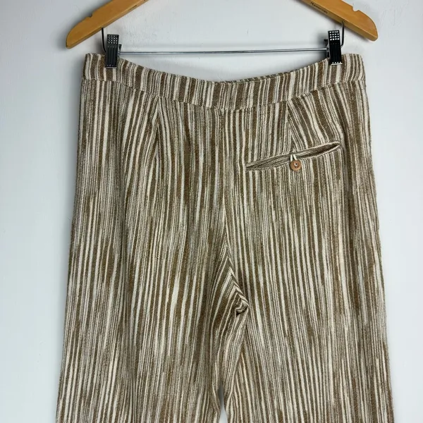 Free People Marta Yarn Dye Trouser Pants Sz 4 Stripe Wide Leg Cotton - Image 13