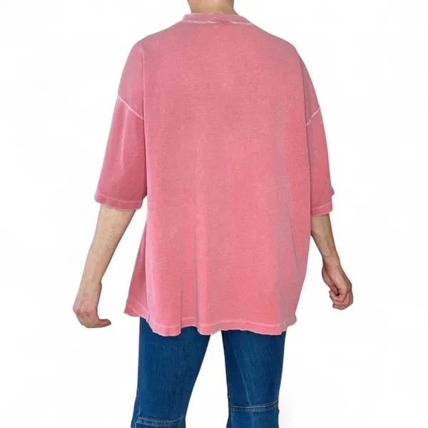 Vintage 80’s Bartack Men’s Salmon Pink Casual Distressed Basic T-Shirt - Image 5