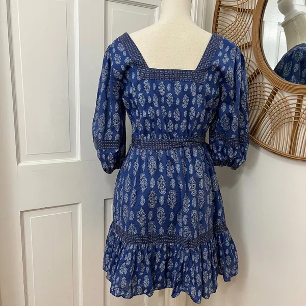 a loves a Sz M Puff Sleeve Mixed Print Cottagecore Boho Prairie‎ Dress Cotton - Image 6