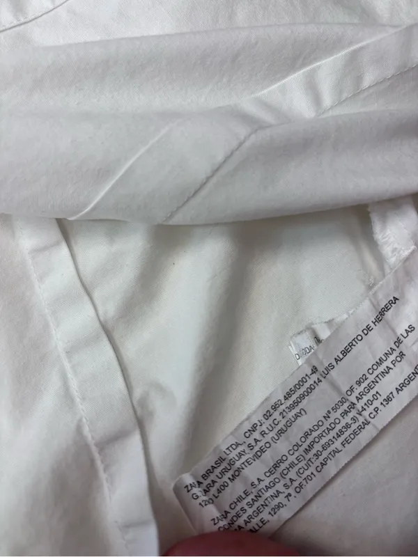 Lefties Zara Crisp White Short Cap Sleeve Button Down Cotton Blouse Size M MEX28 - Image 10